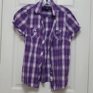 Purple plaid shirt